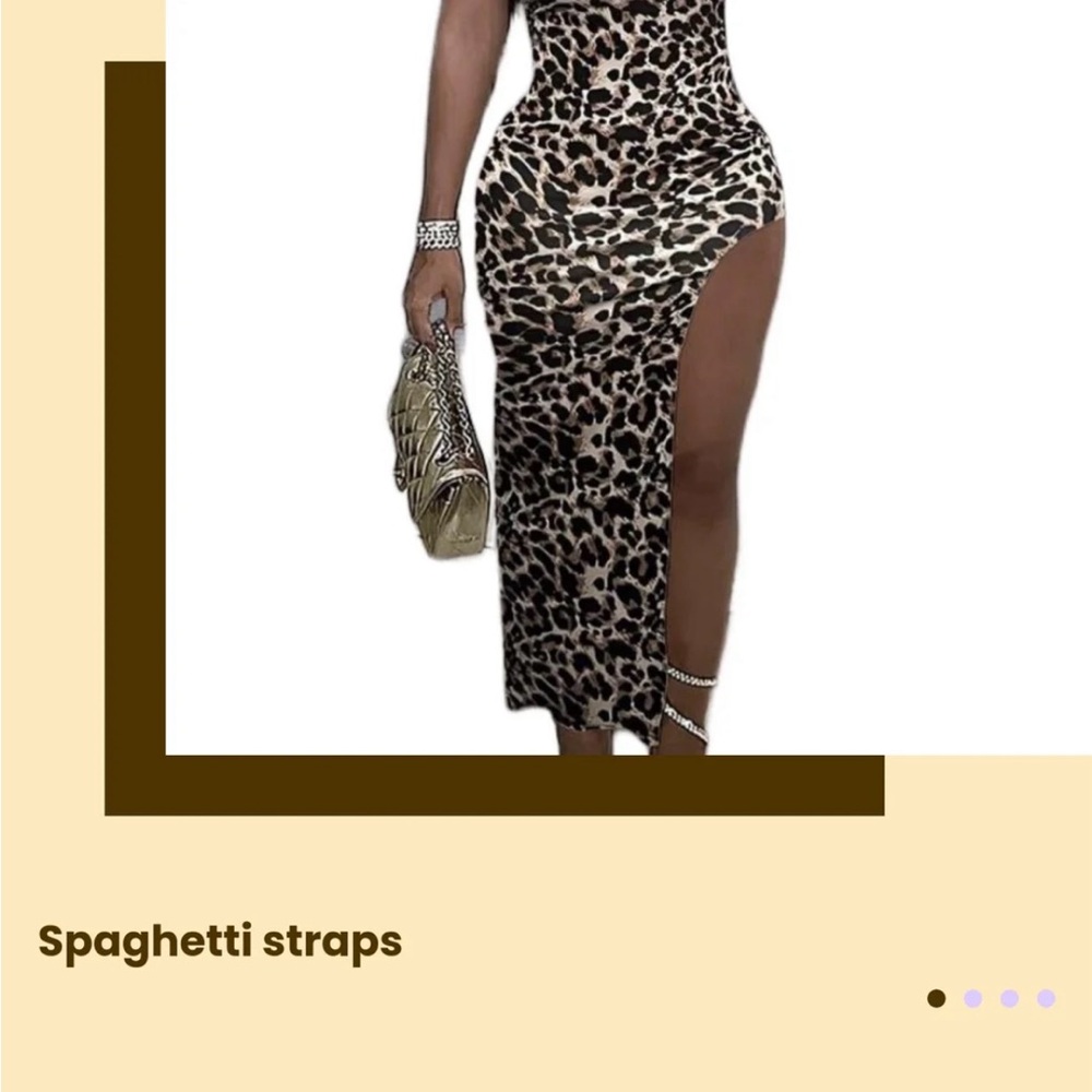 Leopard Print Spaghetti Strap Dress